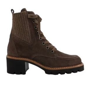 Brown suede leather ankle / combat boots. Women’s US sizes